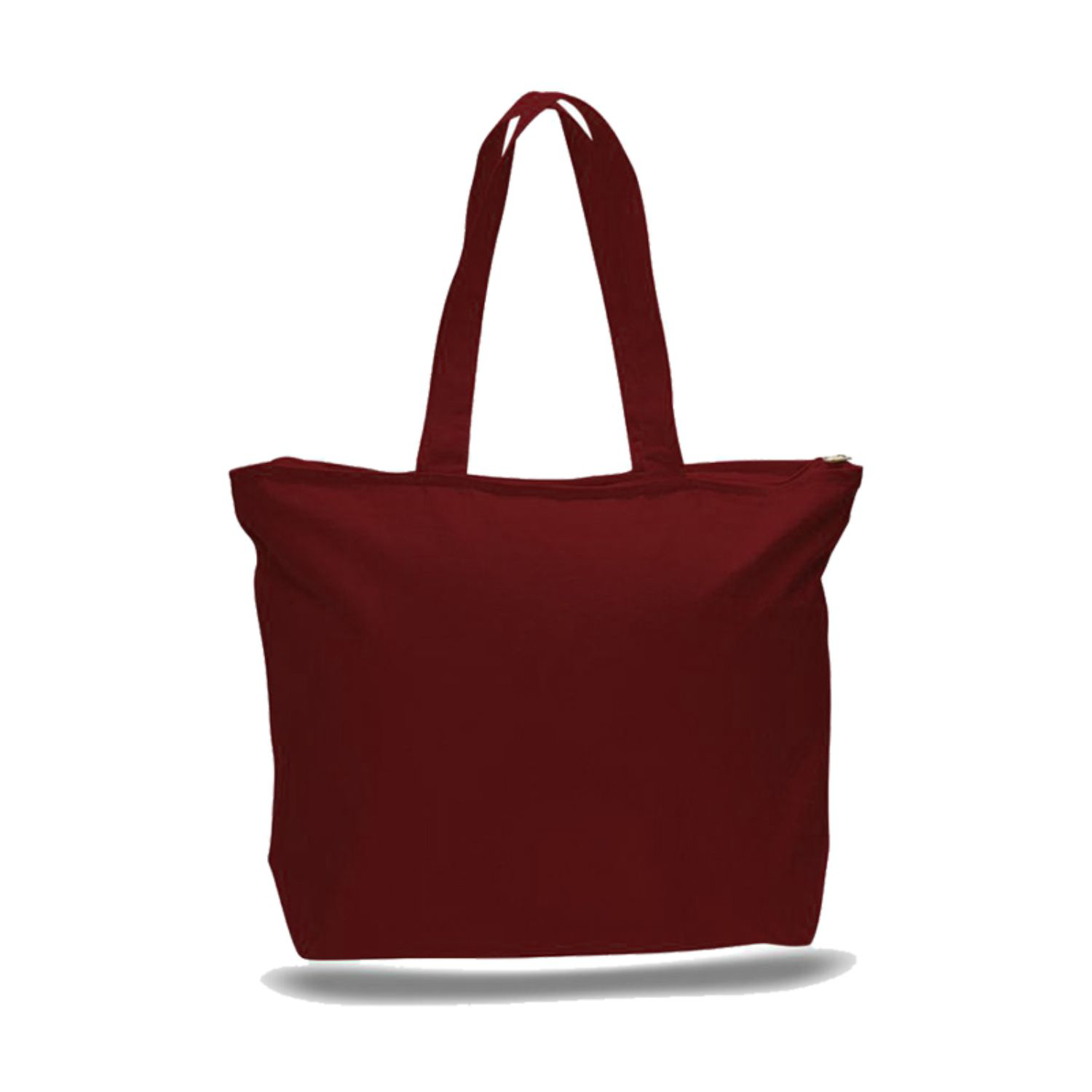Cotton Canvas Jumbo Zipper Tote Bag USA Decorated (20" x 15") 2