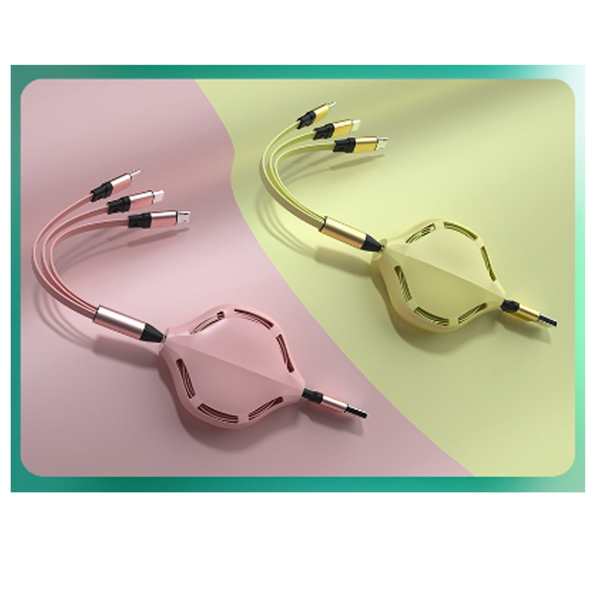 Versatile 3-in-1 Retractable Charging Cable with Multi USB Ports 2