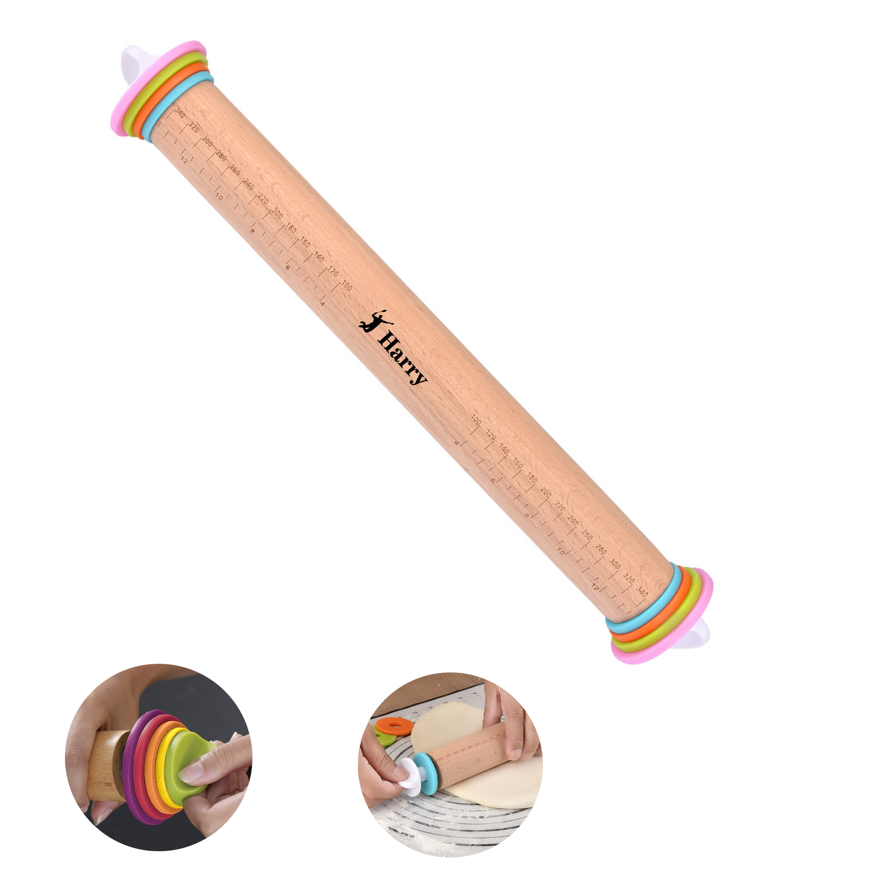 Adjustable Rolling Pin with Removable Rings 2