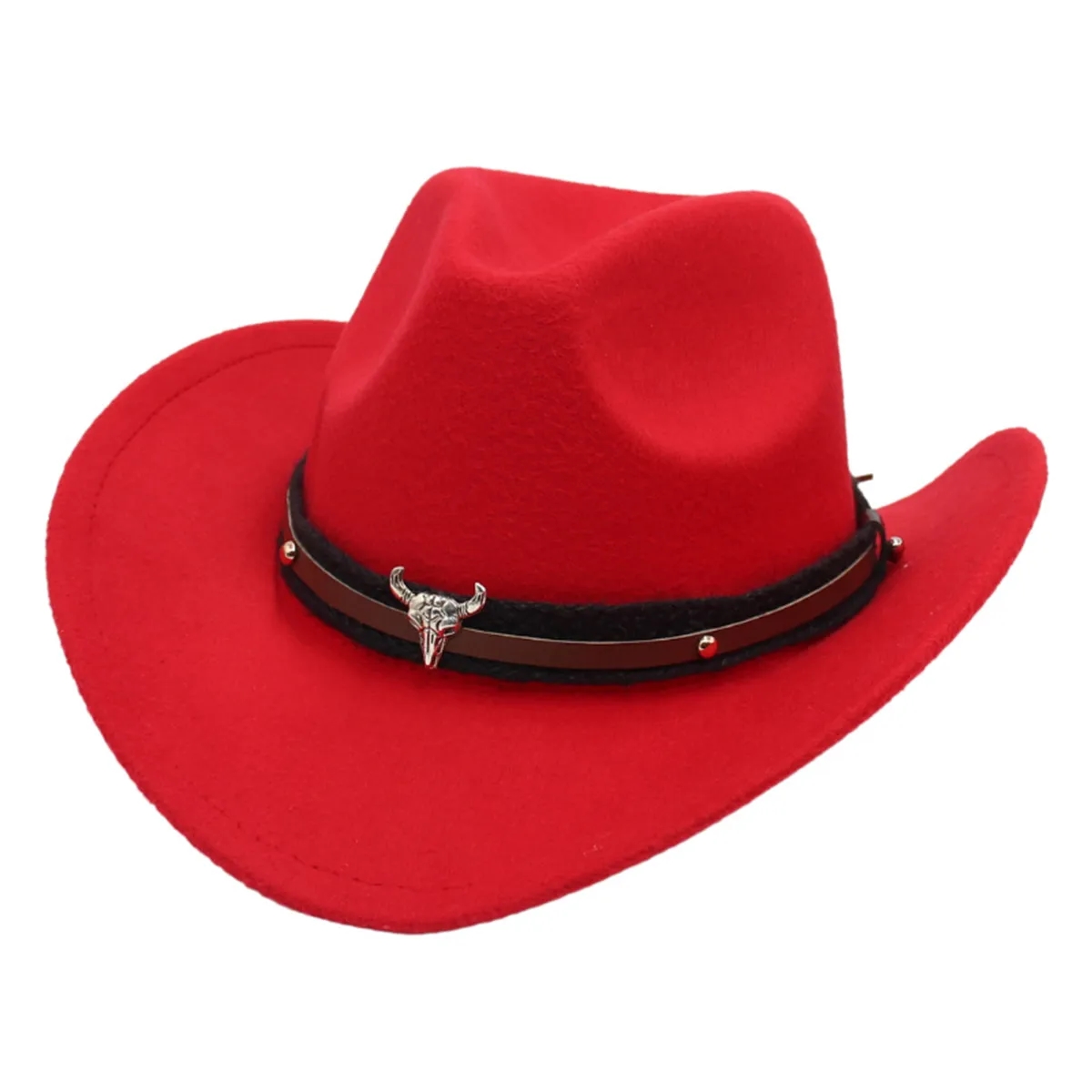 Unisex Classic Western Cowboy Men Felt Wide Brim Hats 7