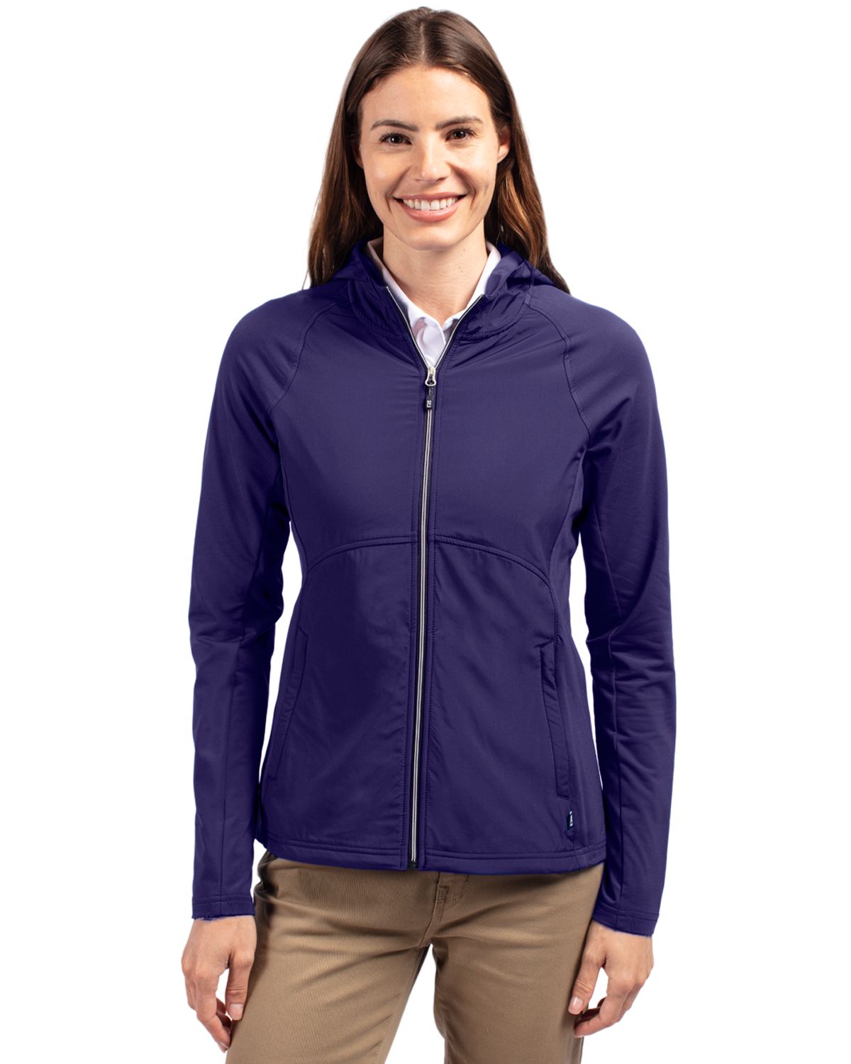 Cutter & Buck Adapt Recycled Soft Knit Stretch Womens Hybrid Full Zip Jacket 89