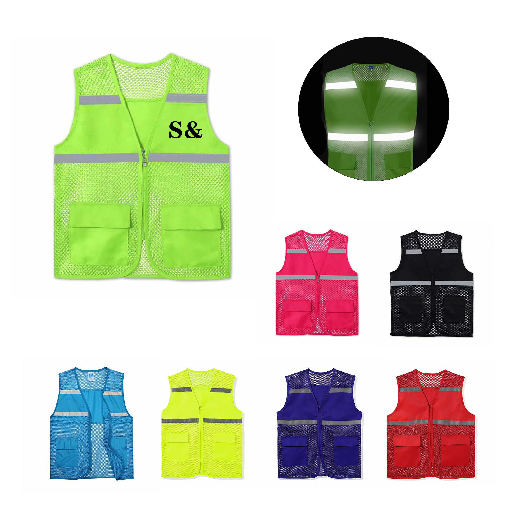 Fishnet Vest With Reflective Strip 2