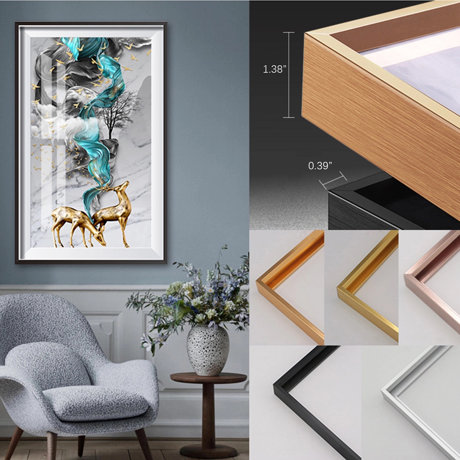 Diamonds Display Pitures W/ Aluminum Alloy Frame 4