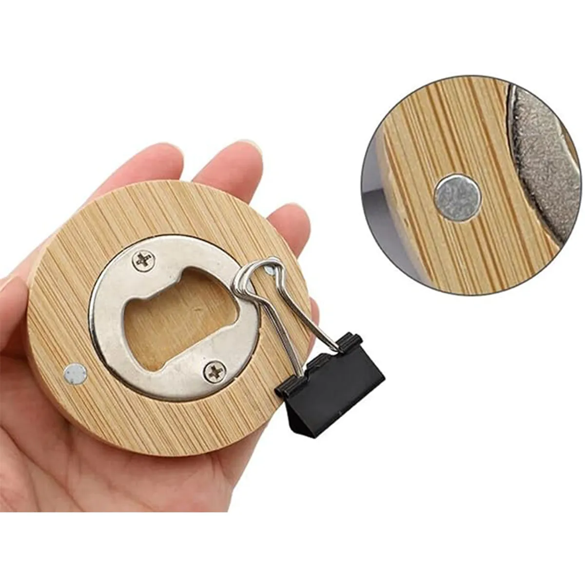 Versatile Convenient Stylish Magnet Bamboo Bottle Opener 3