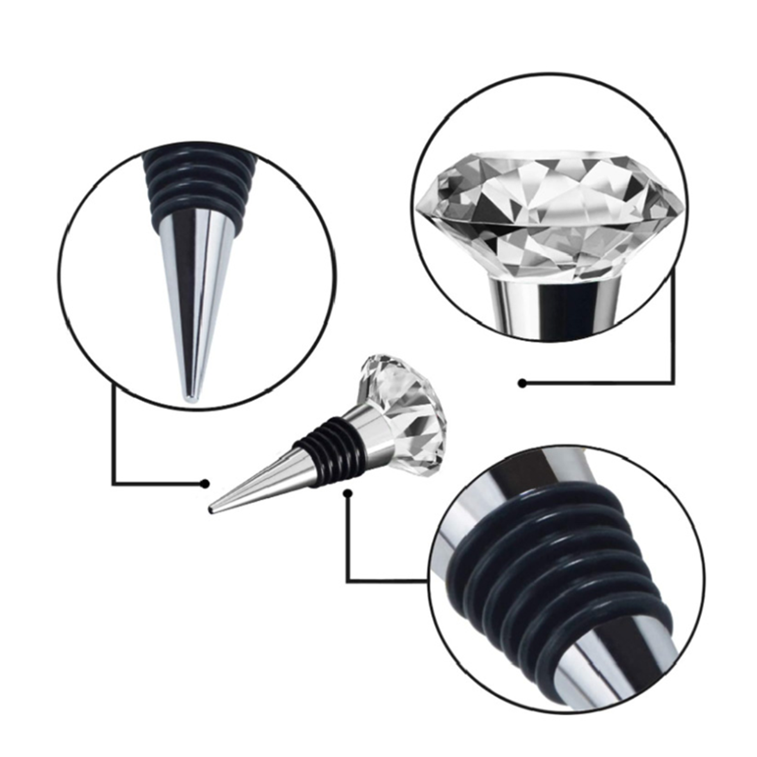 Crystal Wine and Beverage Bottle Stopper 4