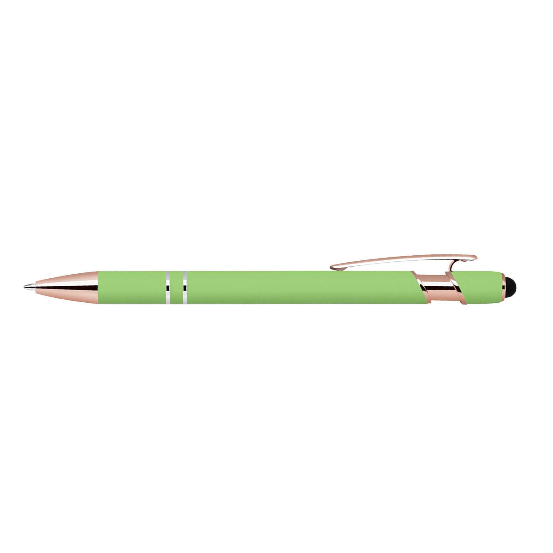 Soft Touch Ballpoint Stylus Pen with Rose Gold Accents 2
