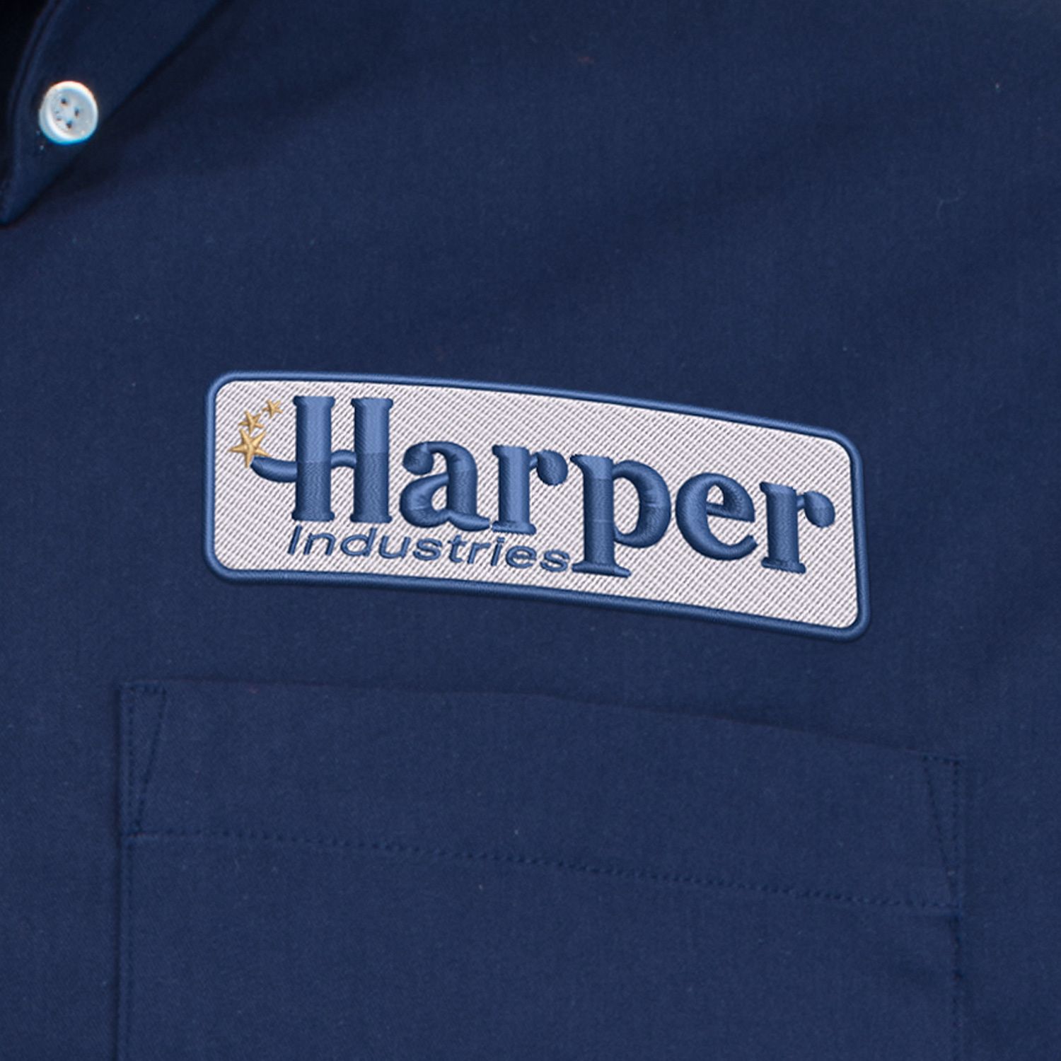 EMBROIDERED MENS LONG SLEEVE TWILL DRESS SHIRT