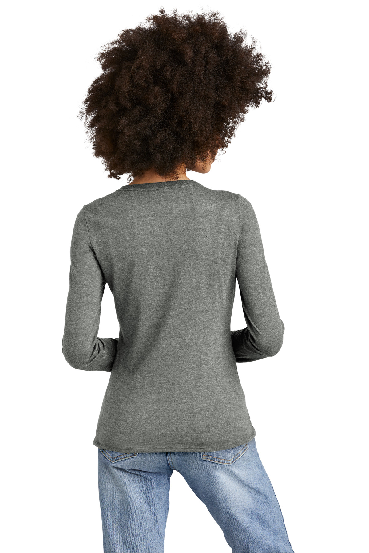 District Women's Perfect Tri Long Sleeve V-Neck Tee DT135 72