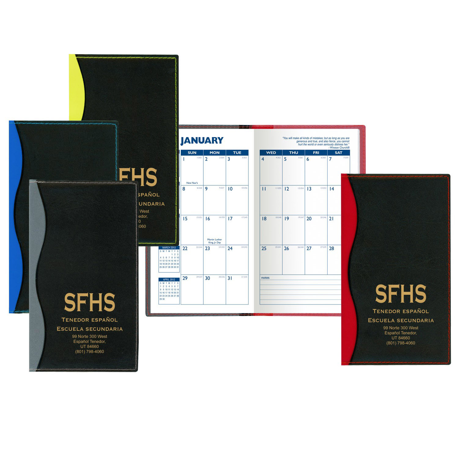Soft Cover 2 Tone Vinyl Holland Series Monthly Planner / 1 Color Insert 5