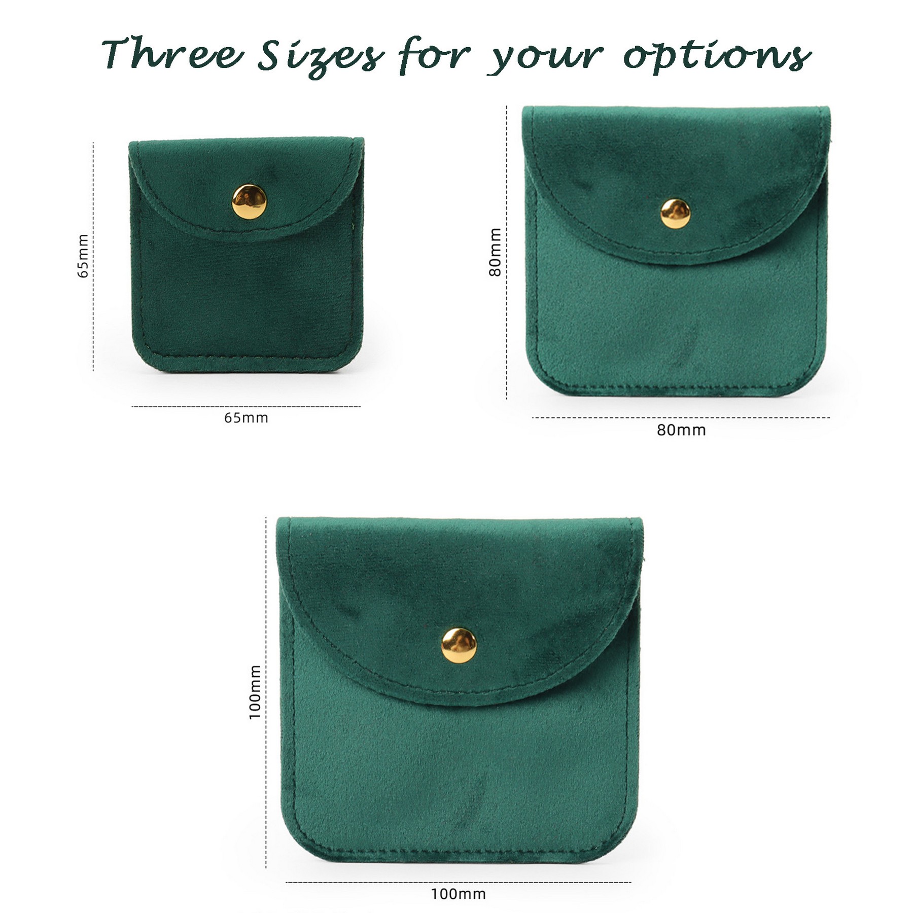 Velvet Jewelry Pouches With Snap Button, Gift Bag, Classical 4