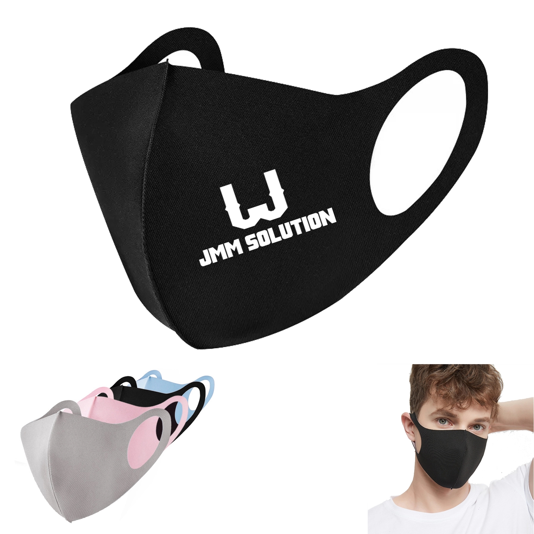Reusable Black Silk Athletic Mask 1