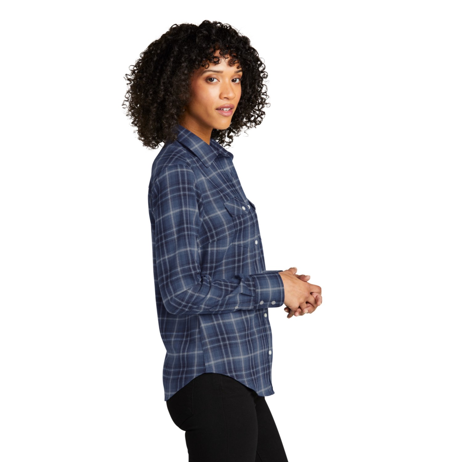 Port Authority Ladies Long Sleeve Ombre Plaid Shirt 4.6 oz. 4