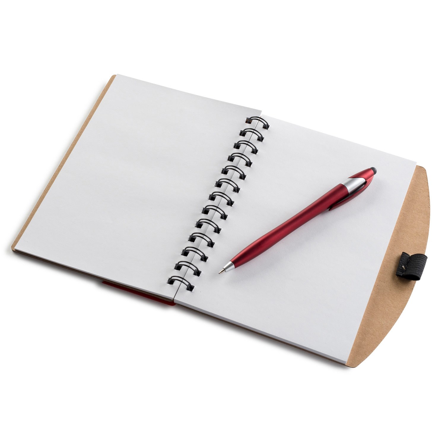 Inkspire 6.1 x 7 Cardboard Spiral Journal with Pen - Unlined 4