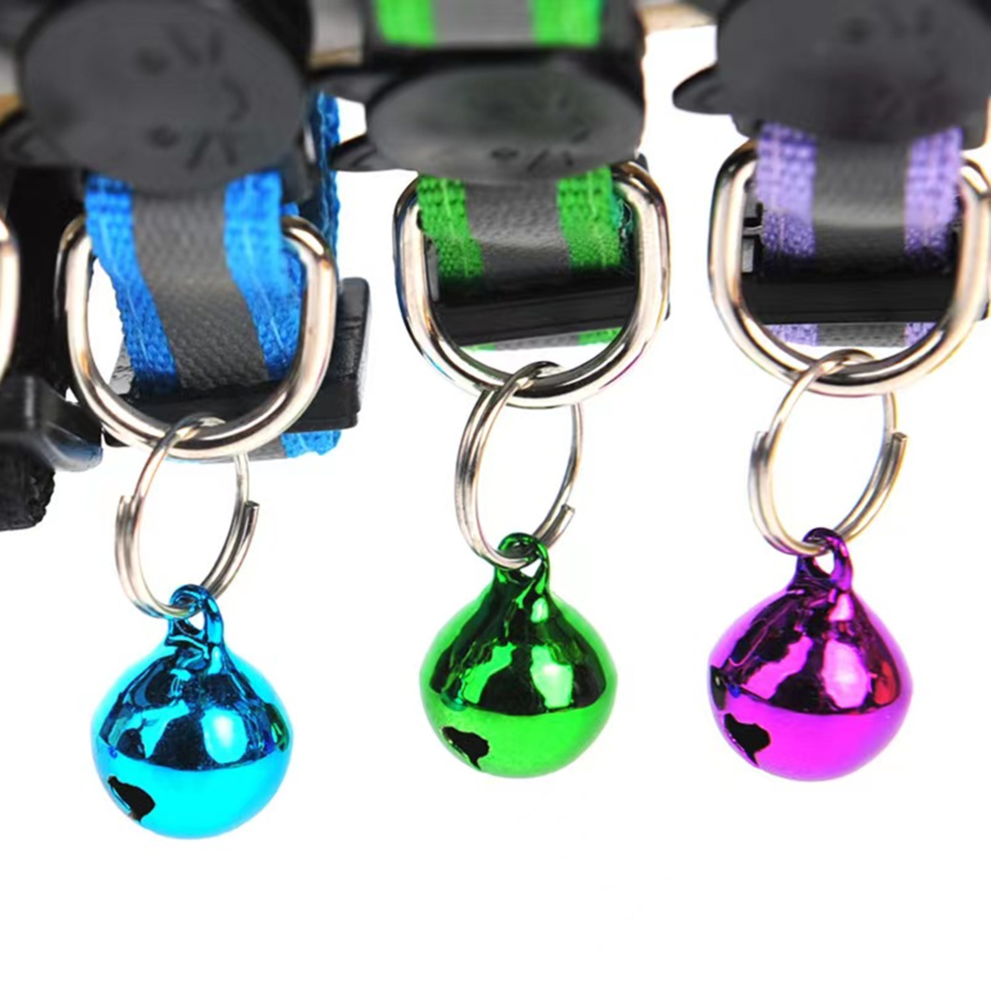 Mixed Colors Reflective Cat Collar With Bell 5