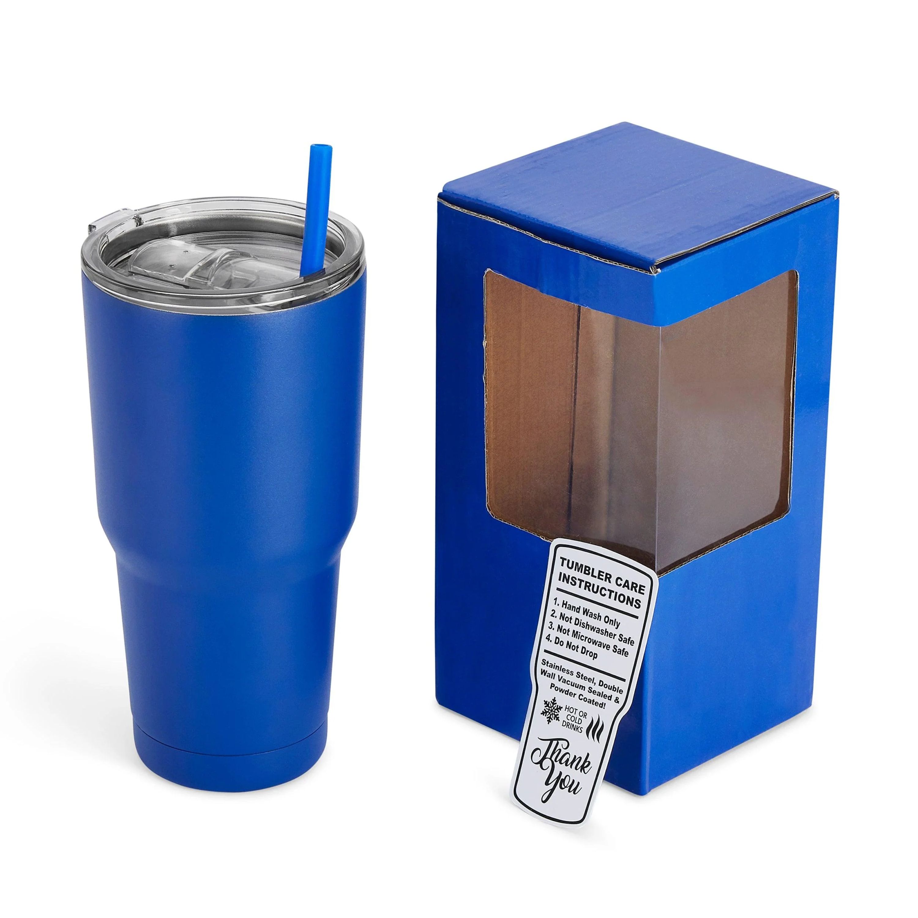 30 Oz. Unbranded Stainless Steel Tumbler w/ Color Matched Window Display Gift Box 8
