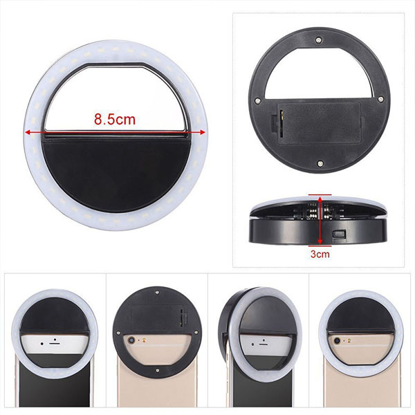 LED Selfie Ring Fill Light Battery Powered For Phone 4