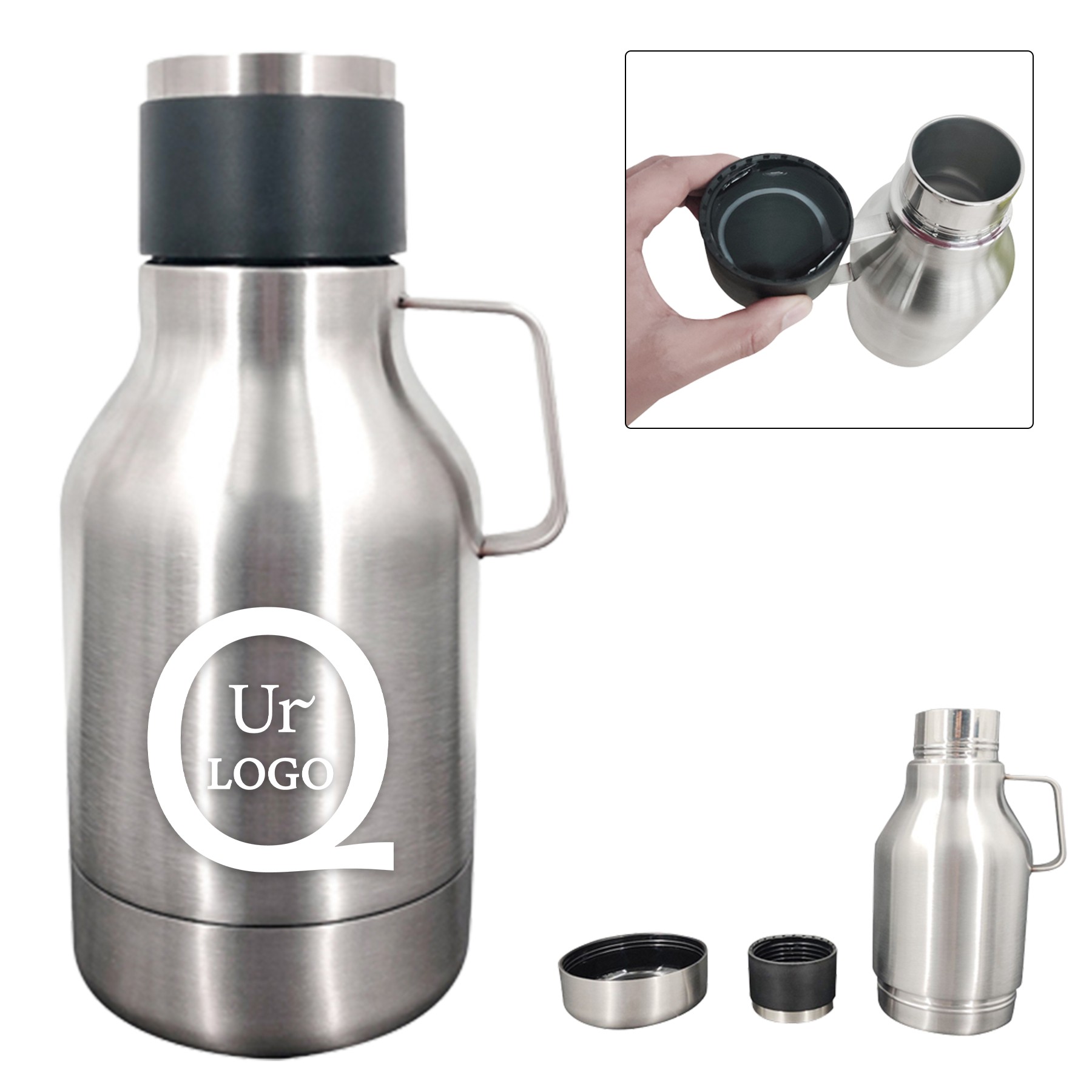 40Oz Stainless Steel Water Bottle With Detachable Bowl