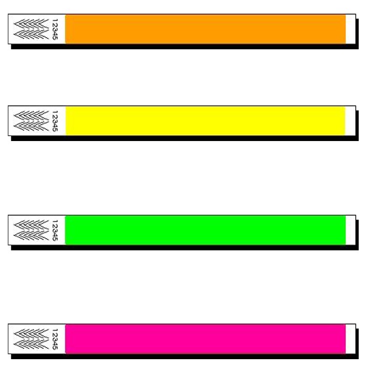 3/4" Tyvek Wristband - Neon - Black Light Sensitive 3