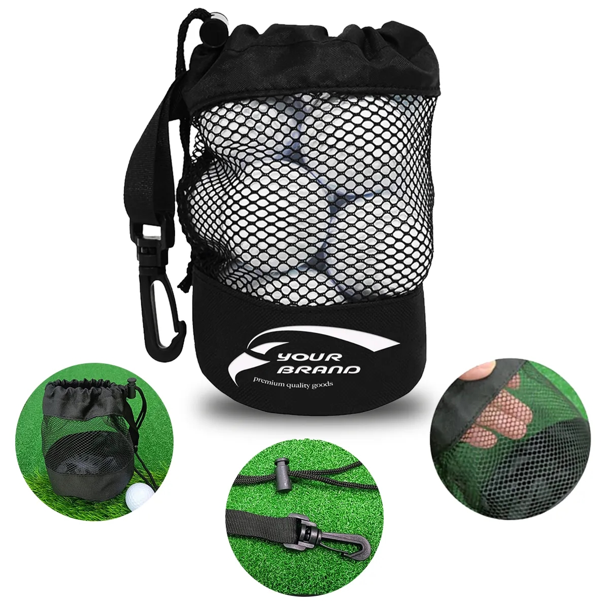 Versatile Golf Ball Carrying Bag with Drawstring Closure 3