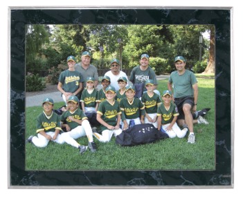 10-1/2" x 13" Black Marble Finish Slide-In Frame Plaque 1