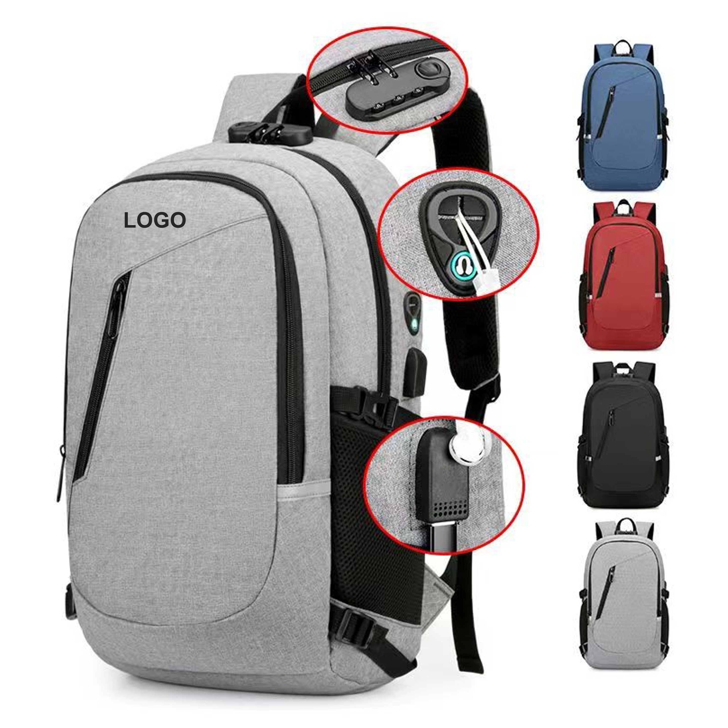 Laptop Backpack with USB Charging Port (direct import) 4