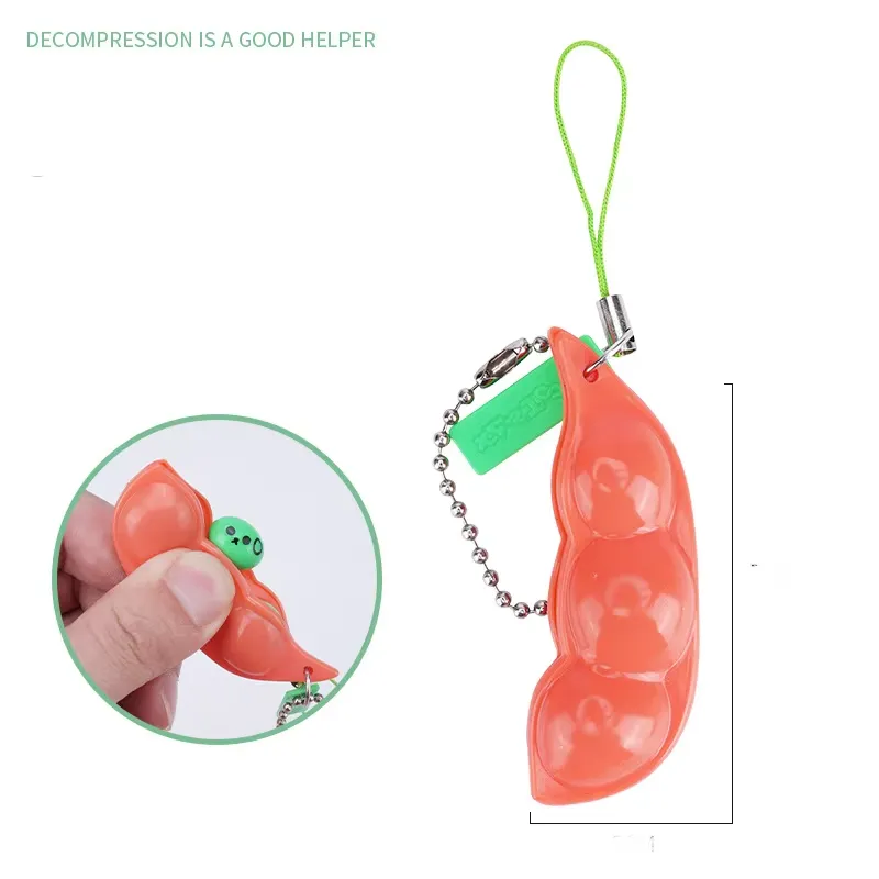 3Pcs Squeeze-A-Bean Edamame Keychain 9