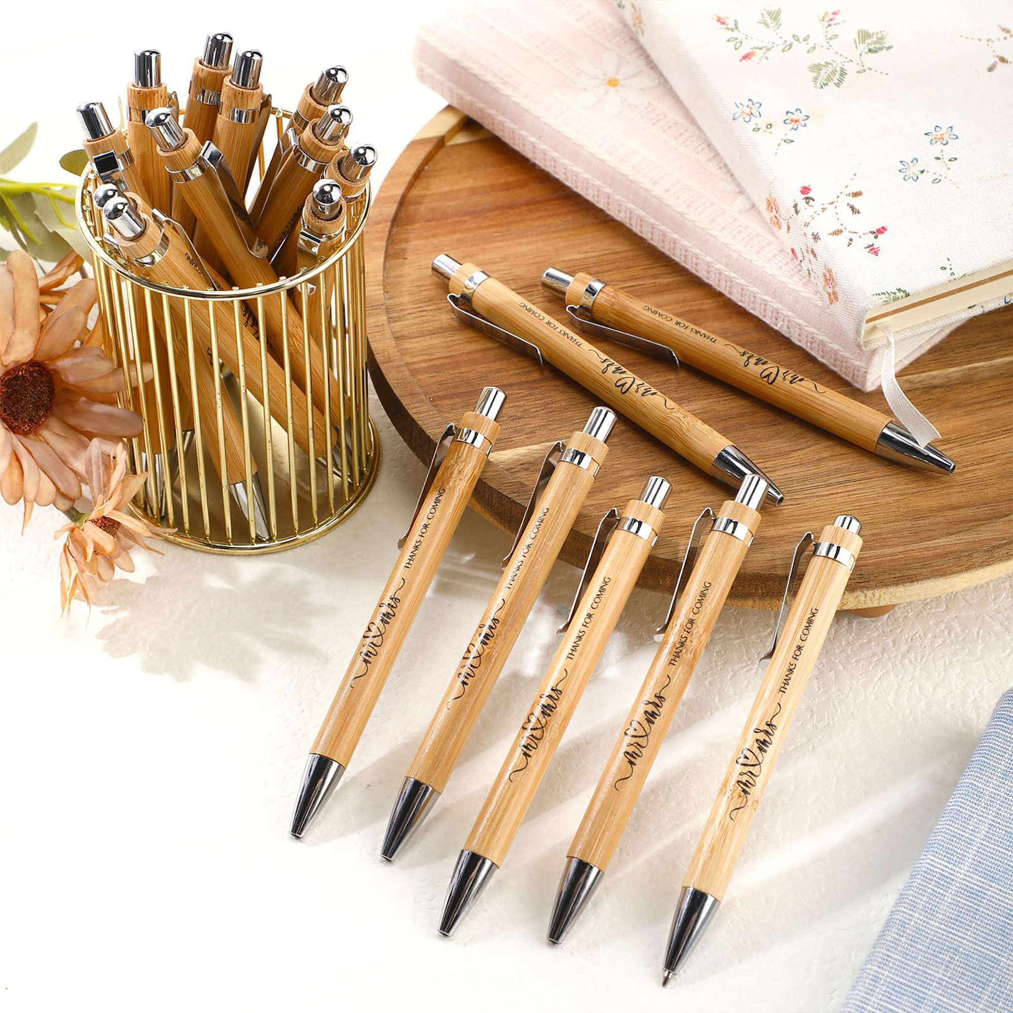 Eco-Friendly Bamboo Ballpoint Pen with Customizable Logo 5