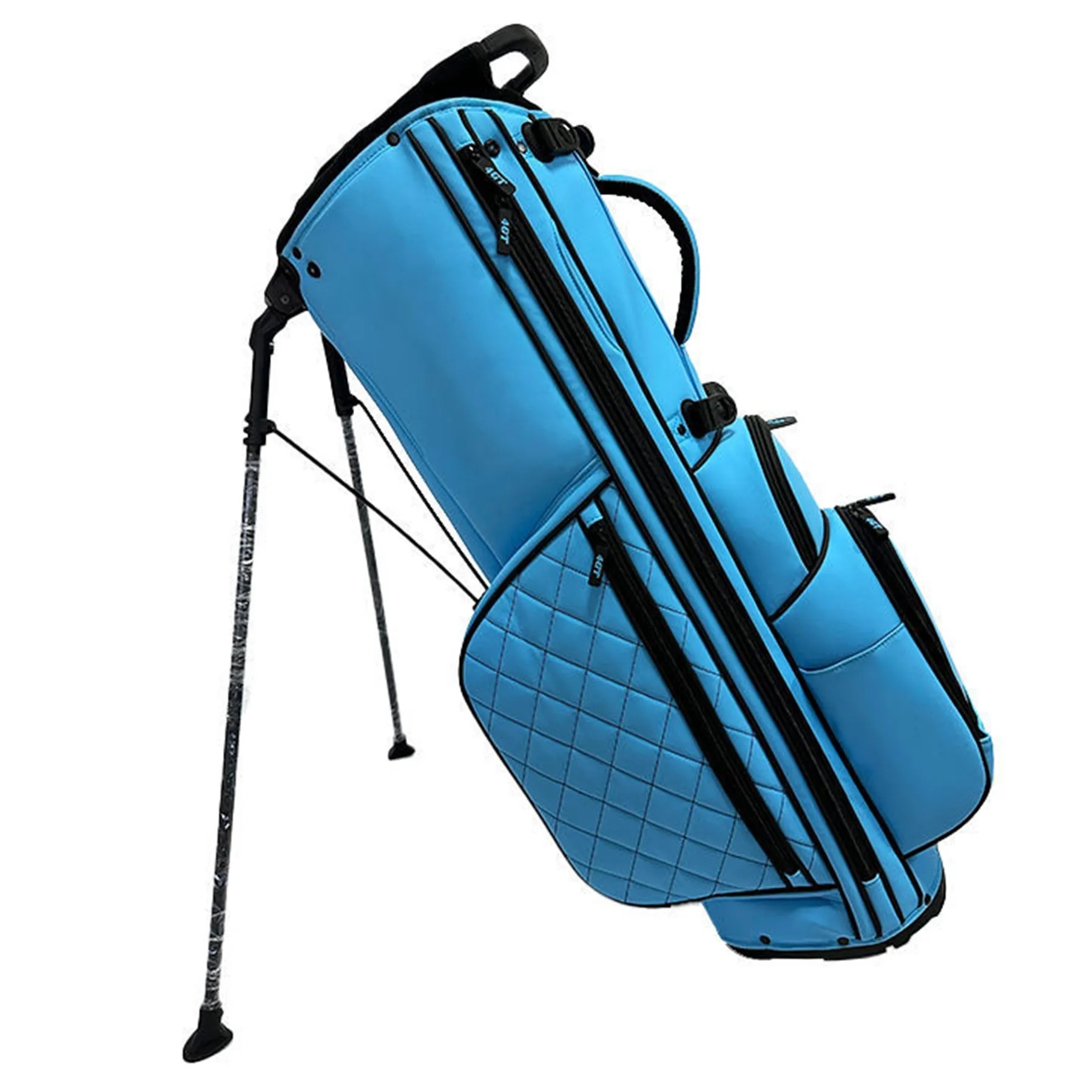 Embroidered Diamond Check Pu Golf Bag 2
