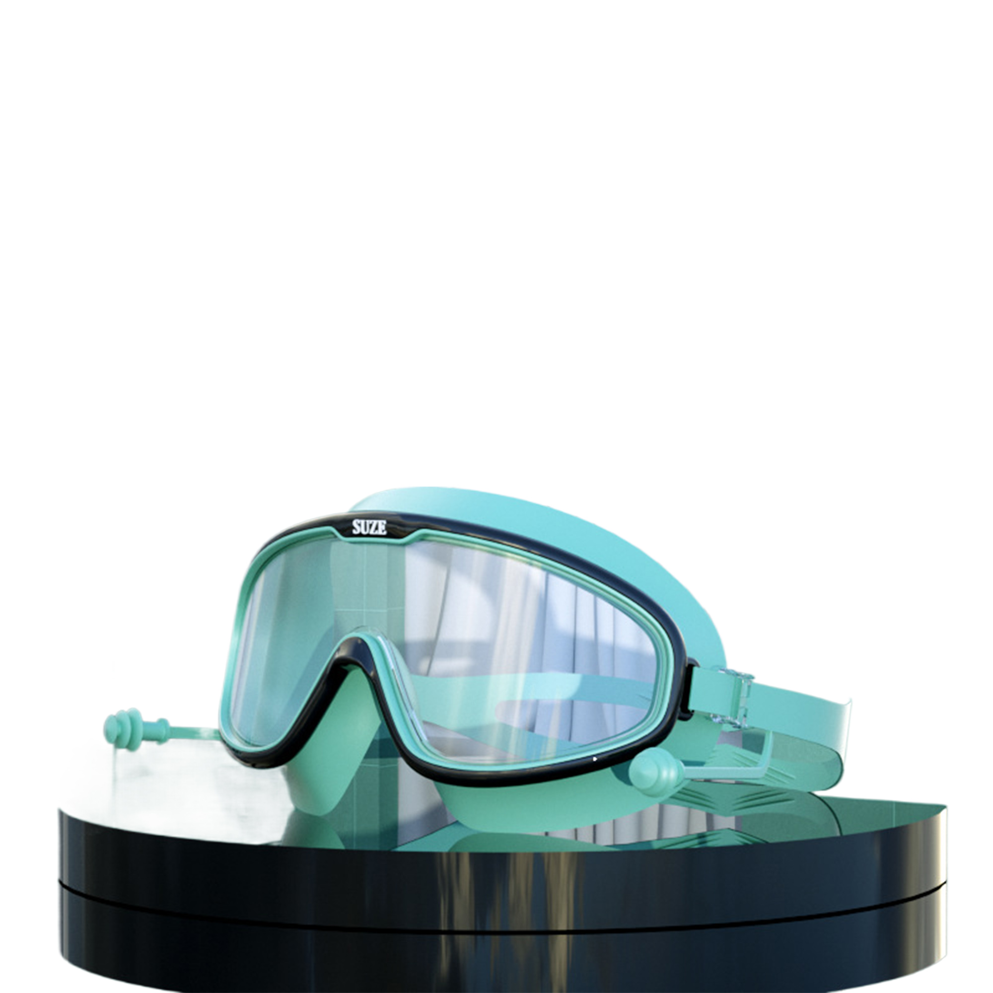 Large Frame Swimming Goggles With Earplugs 2