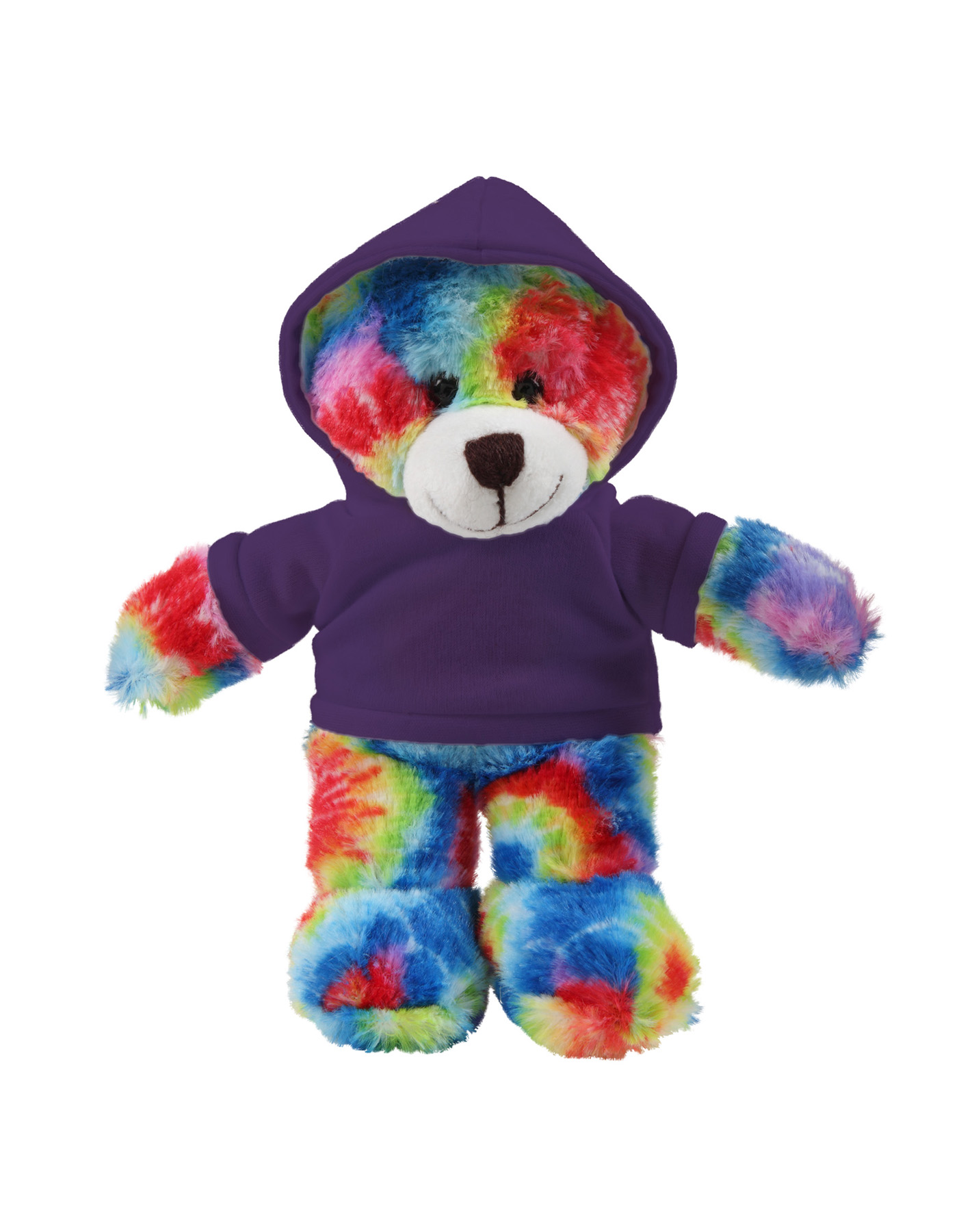 soft plush Tie Dye Bear with hoodie 3