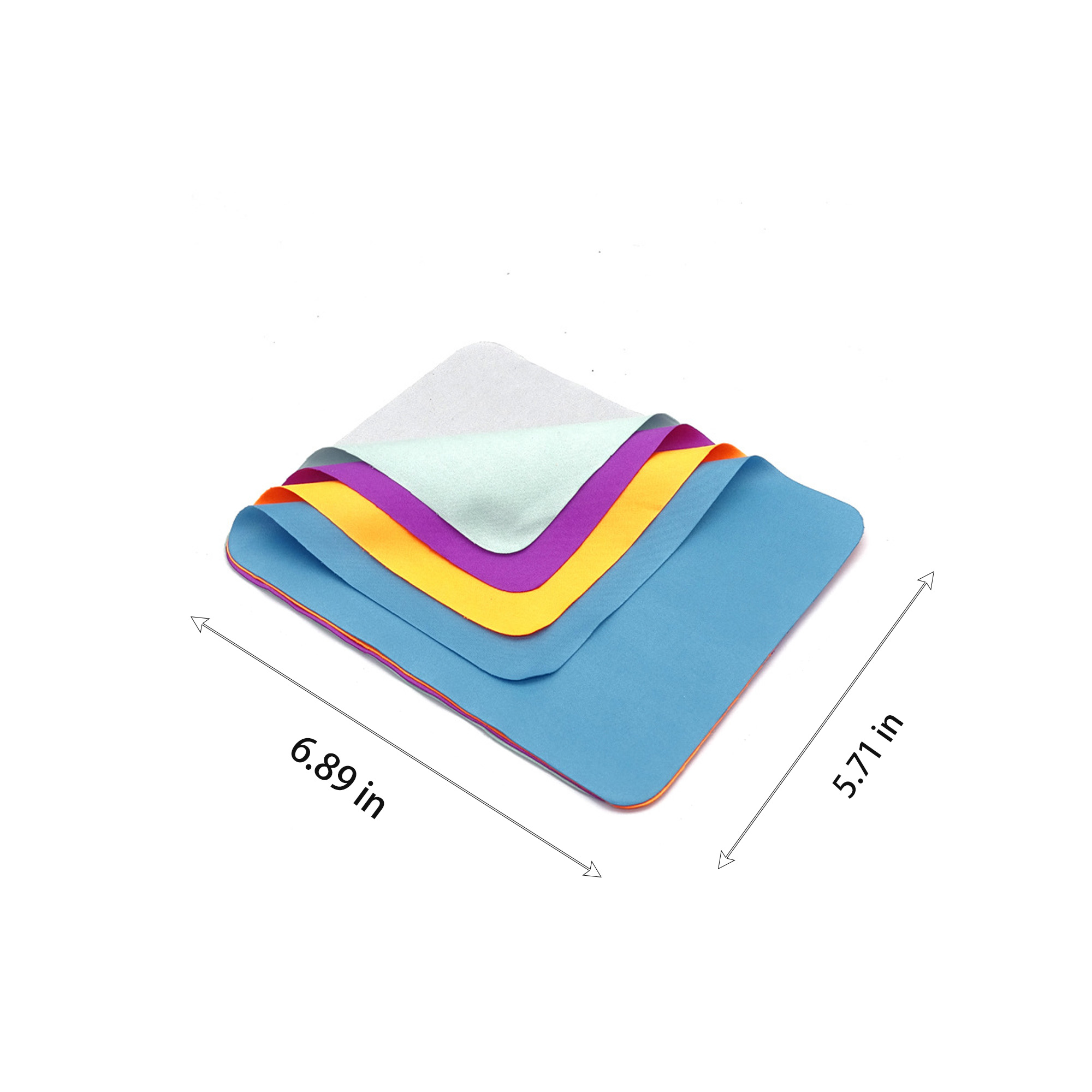 MOQ 20 6.89" X 5.71" Microfiber Glasses Cleaning Cloth 3