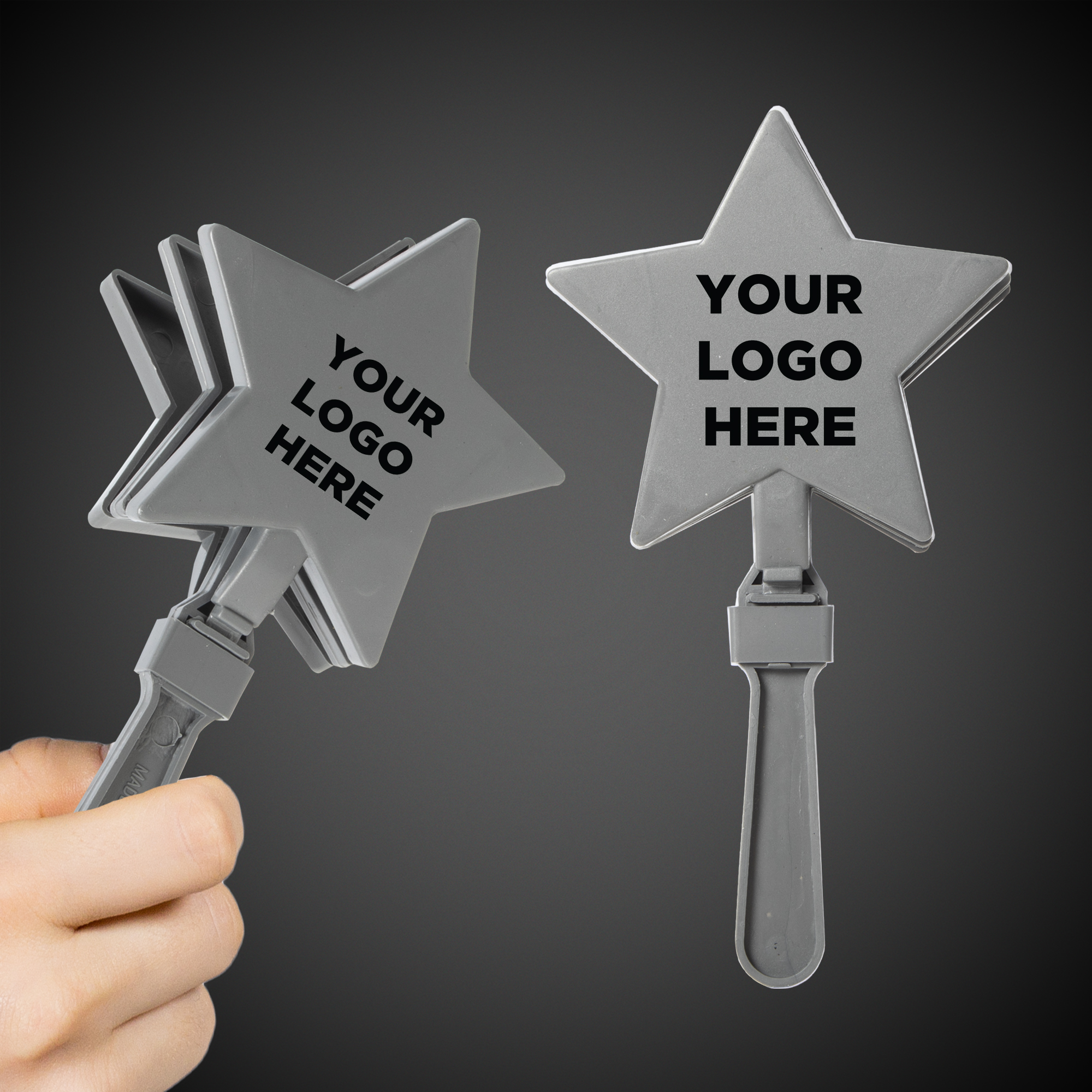 Silver 7" Star Hand Clapper (Imprintable) 4
