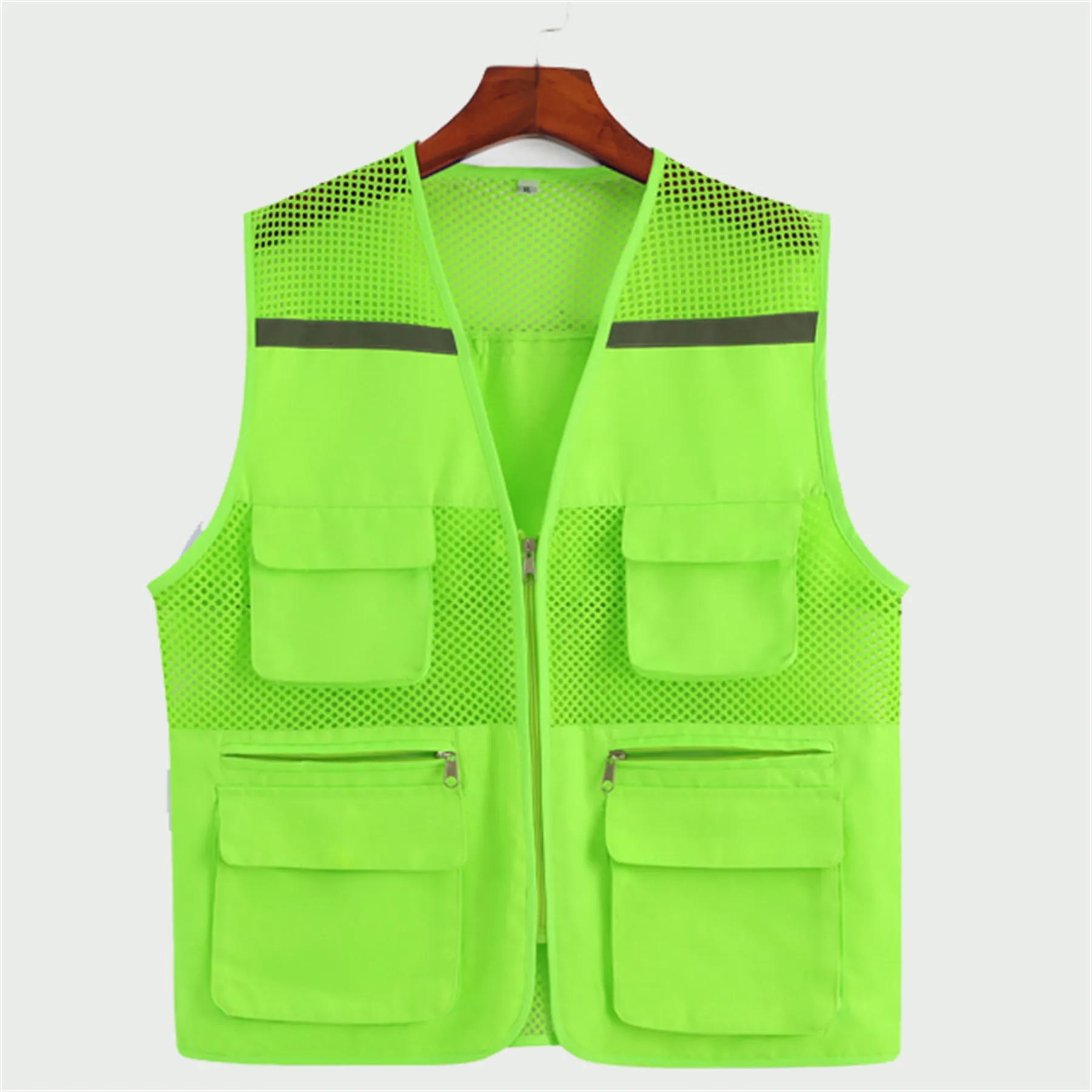 Reflective Safety Vest with Pockets and Zipper 5
