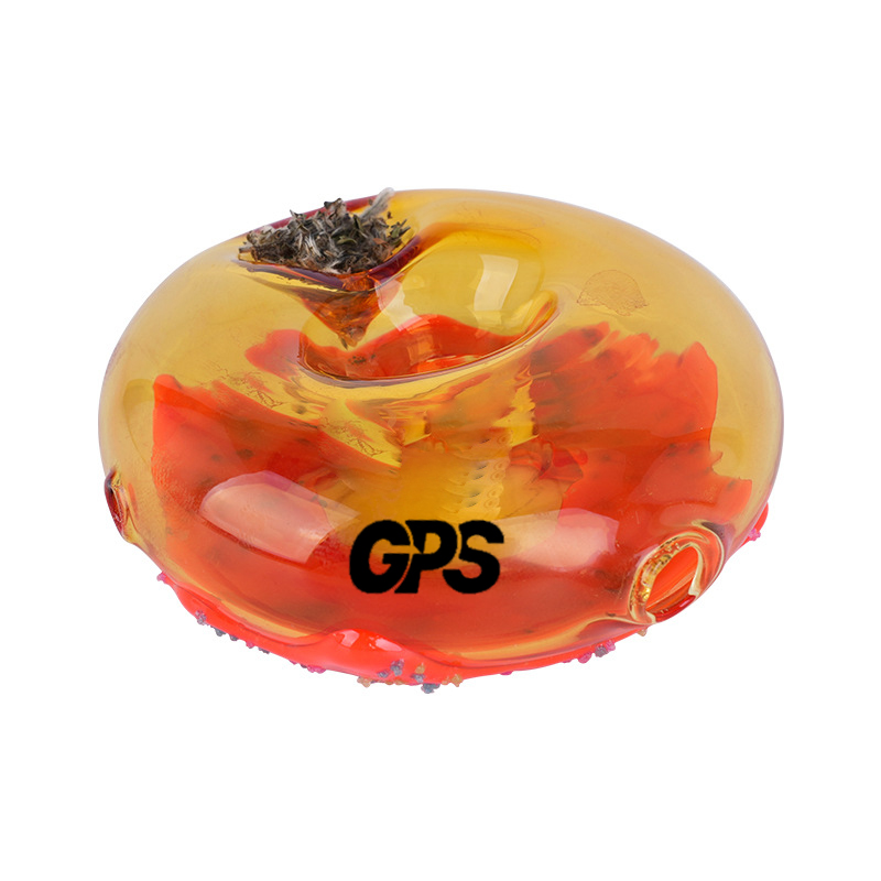 3" Doughnut Cake Circular Glass Smoke Pipe 3
