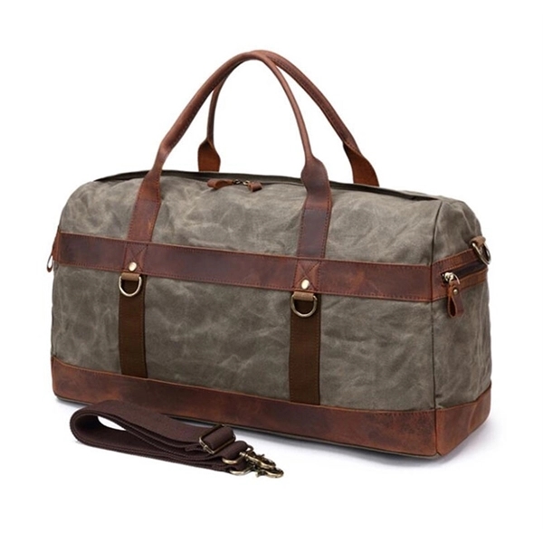 Duffel Bag Waterproof Canvas  Leather Travel bag 3
