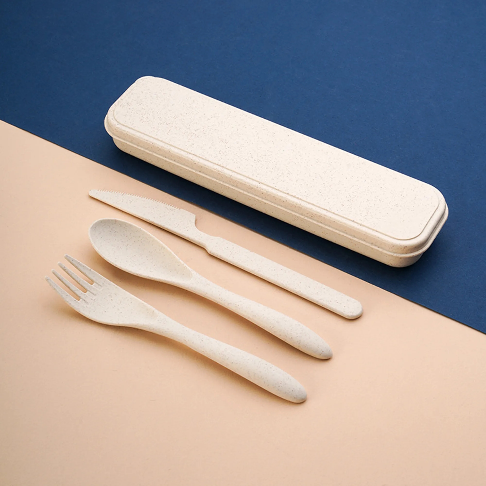 3 in 1 Reusable Wheat Straw Cutlery Set 3