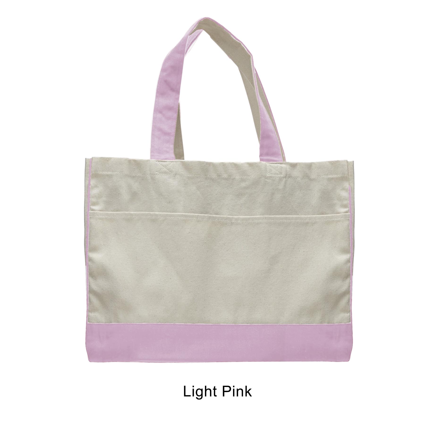 12 oz. Cotton Canvas Self Fabric Handles Tote Bag/w inside zipper pocket_R114BT 11