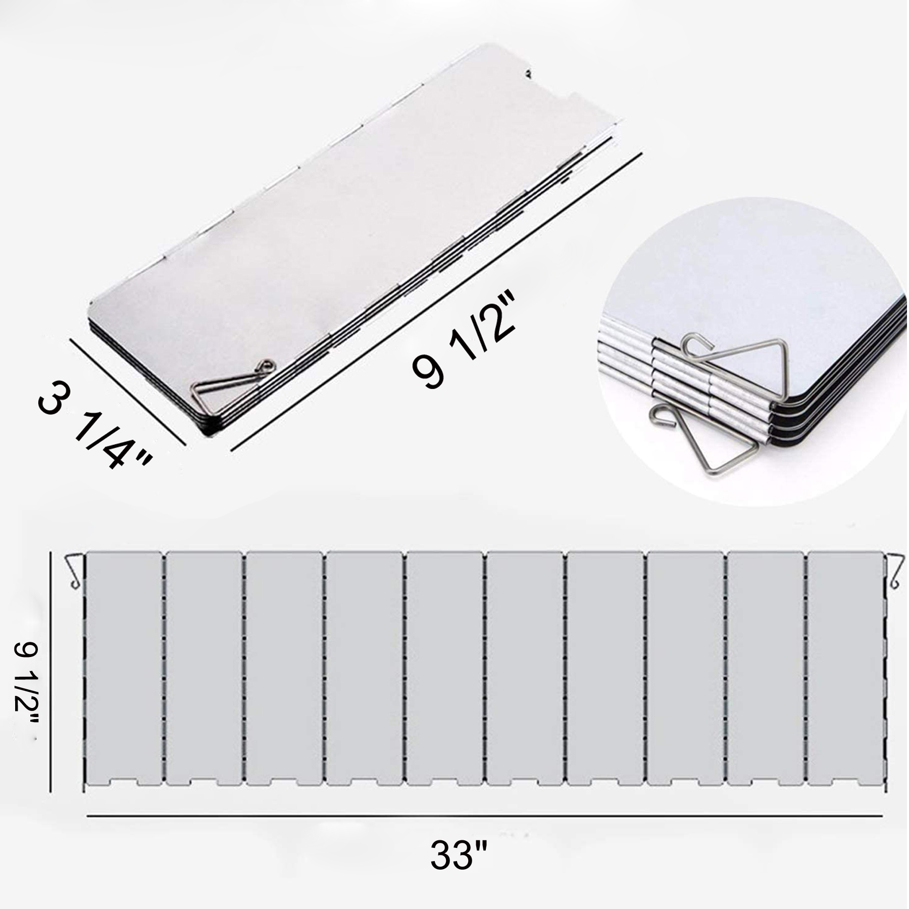 Outdoor 10 Plates Foldable Camping Stove Windshield 4