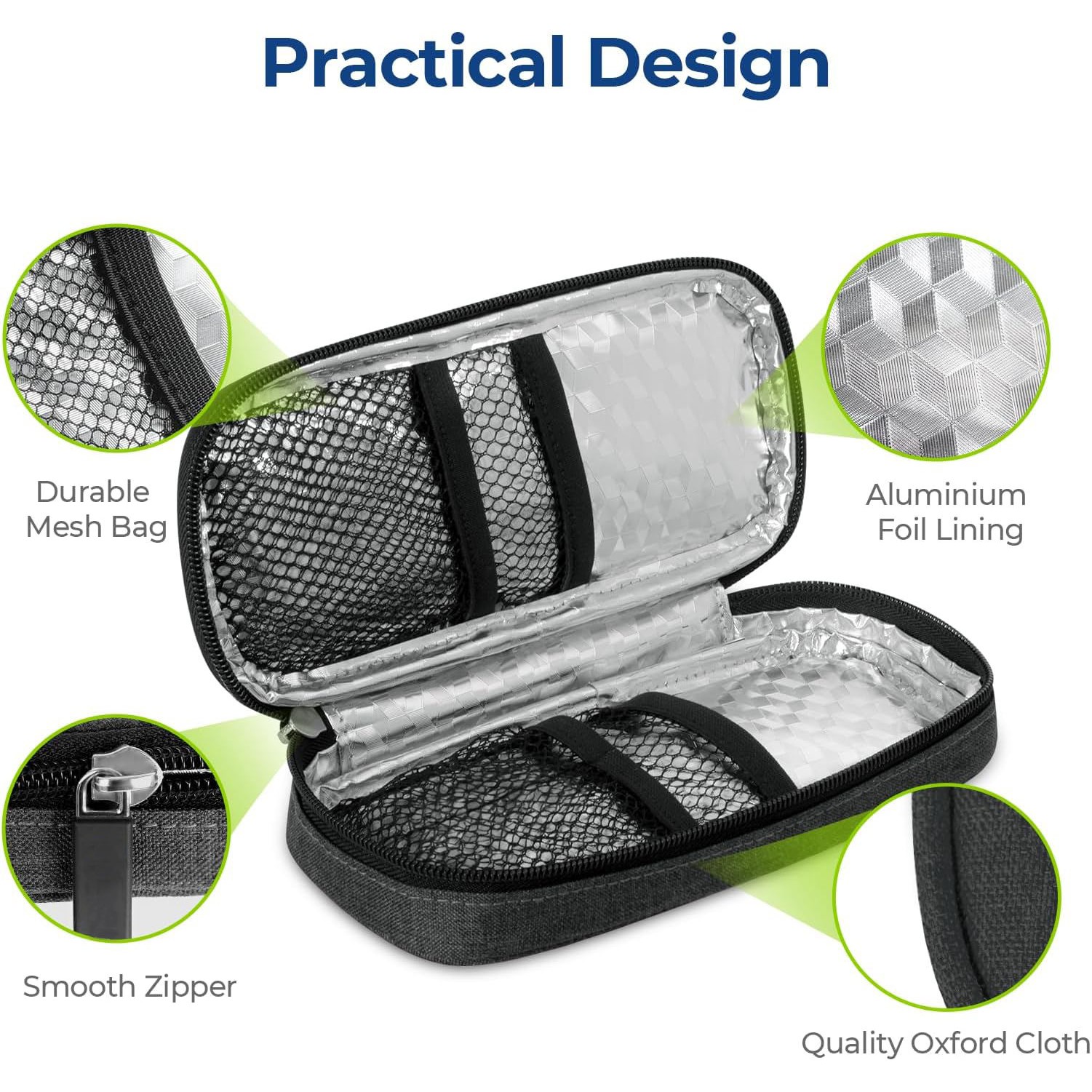 Diabetic Medication Insulated Cooling Bag Insulin Pen Cooler Travel Case with TSA Approved Ice Packs 3