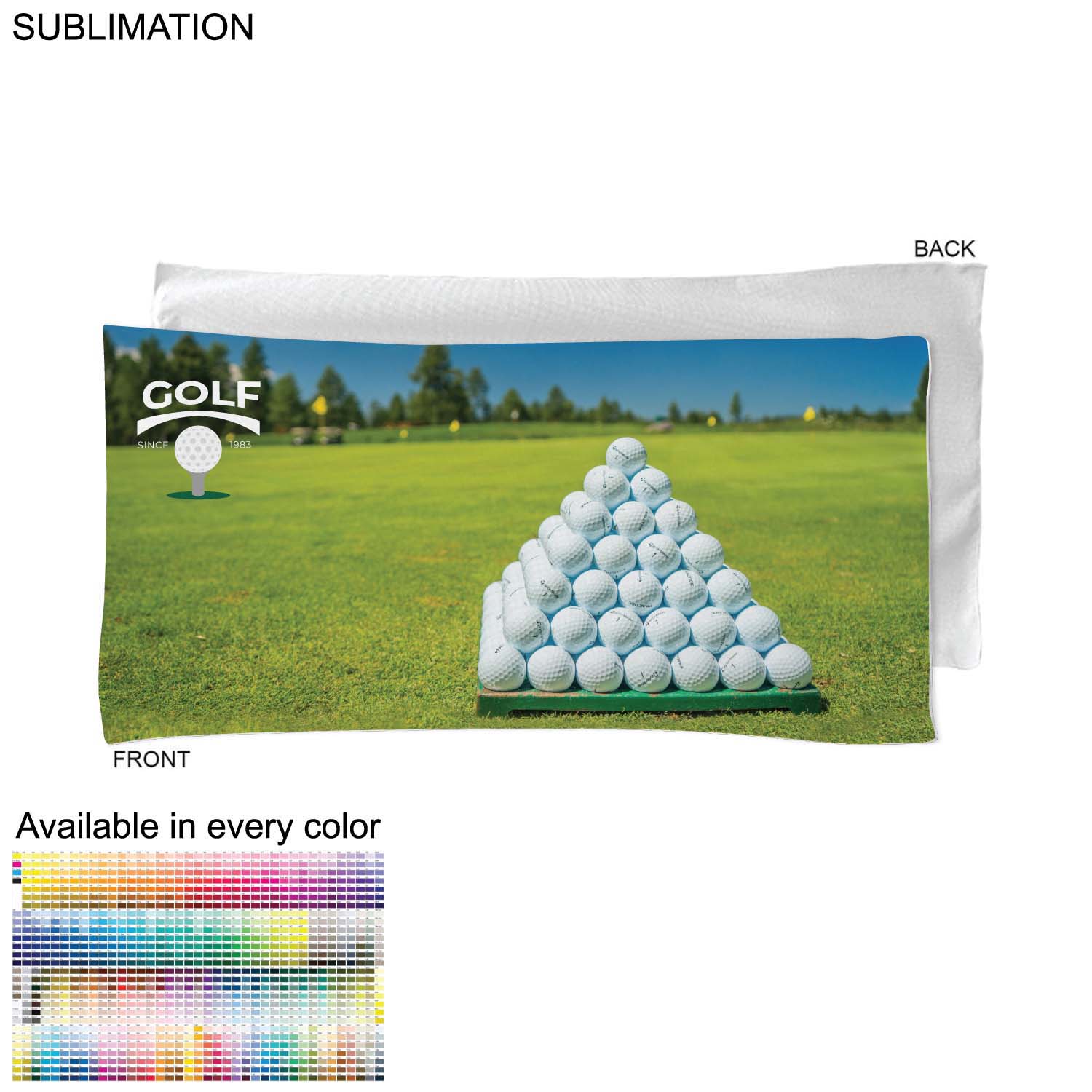 Golf Caddie Towel Extra Large in Microfiber Dri-Lite Terry, 22"x44", Sublimated Edge to Edge 1 side 5