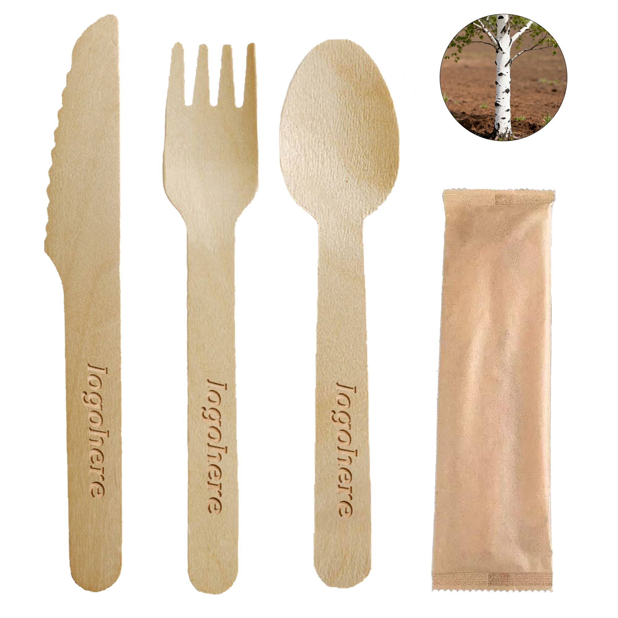 Custom Eco Friendly Wooden Forks Spoons Knives 2