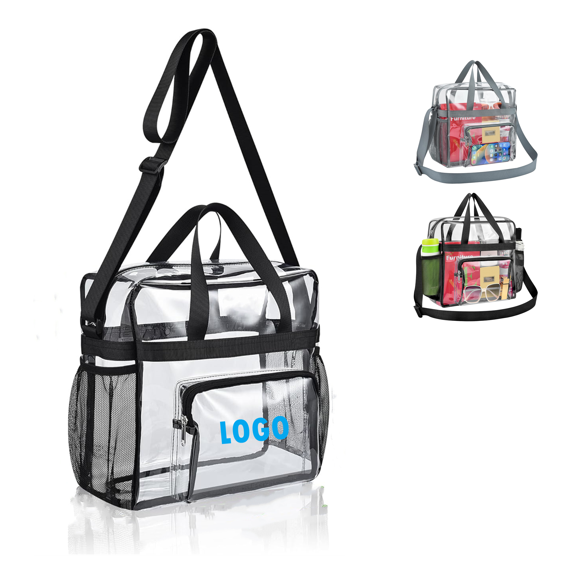 Clear Bag With Reinforced Strap