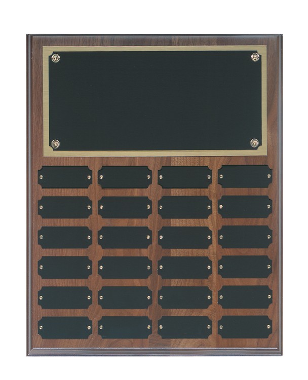 24 Plate Genuine Walnut Step Edge Perpetual Plaques 2