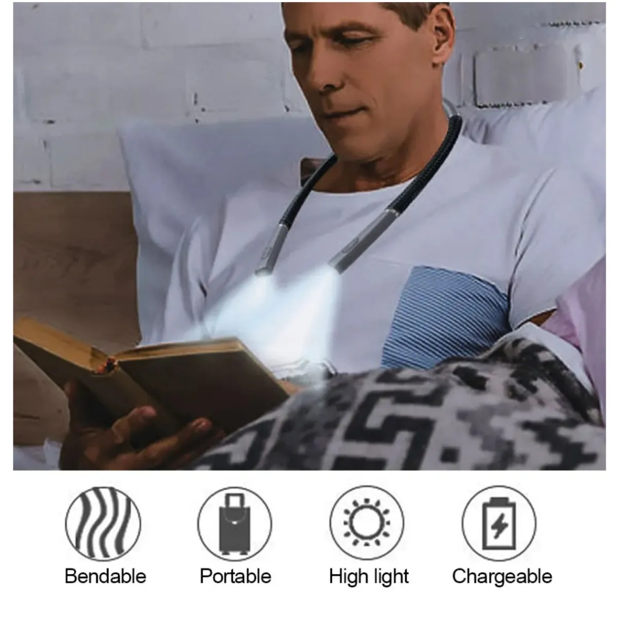 Rechargeable LED Neck Reading Light 4