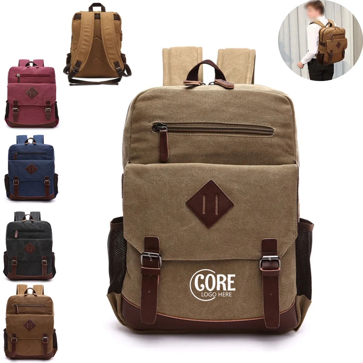 Canvas Backpack For Men Women 1