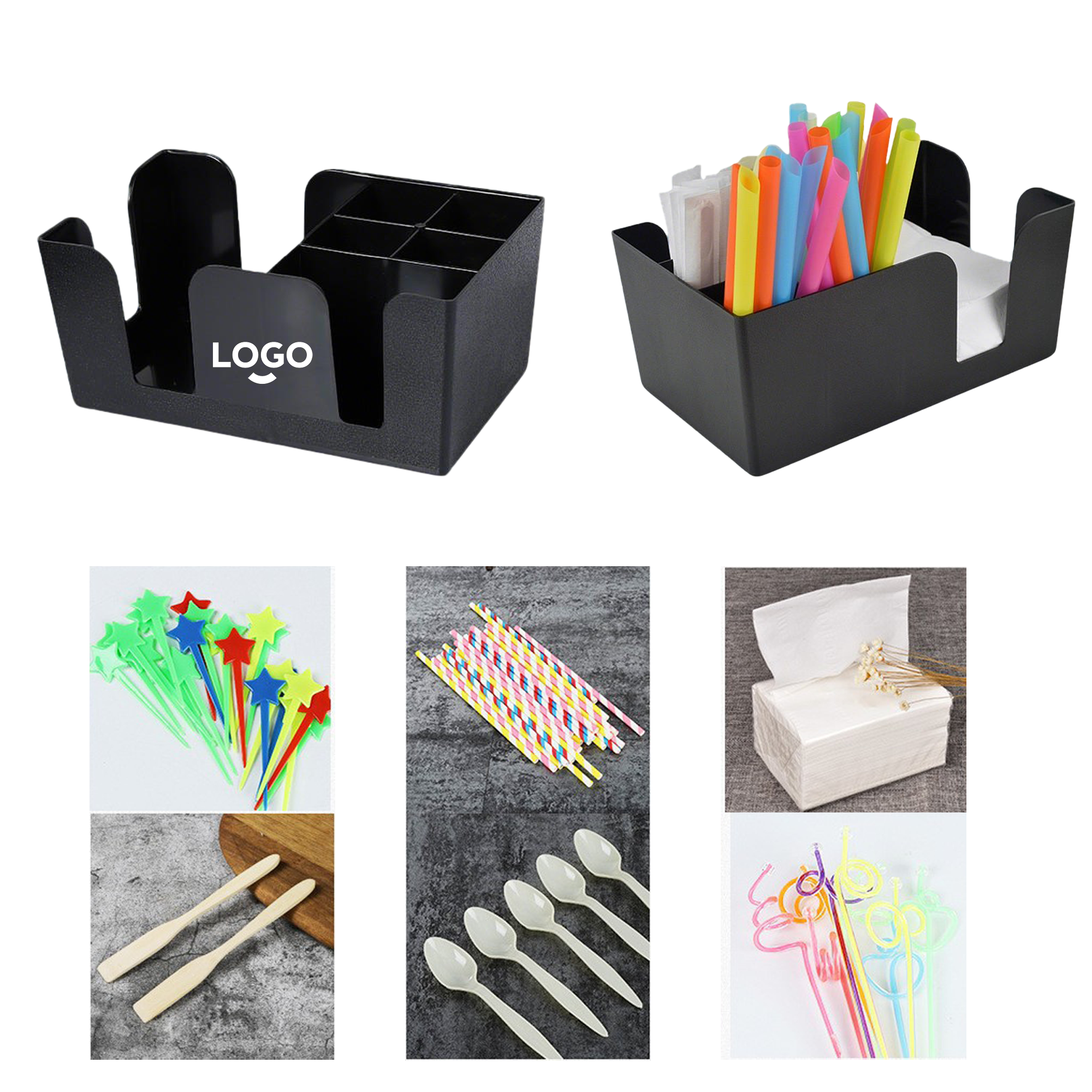 6-Compartment Bar Organizer Caddy 2