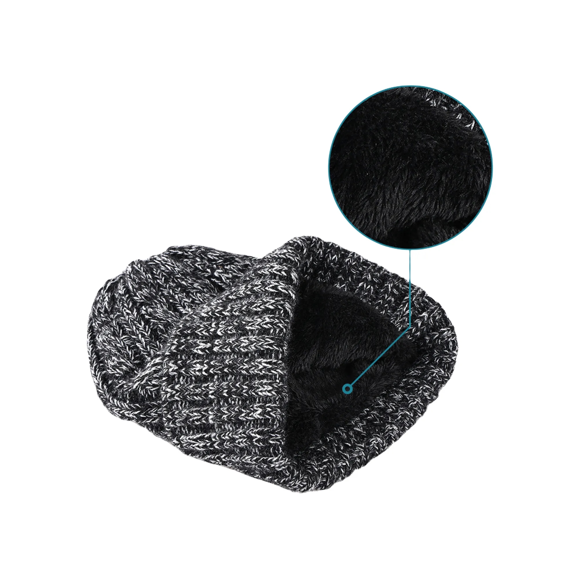 Winter Knit Warm Hat Long Scarf Touch Screen Gloves Set 6