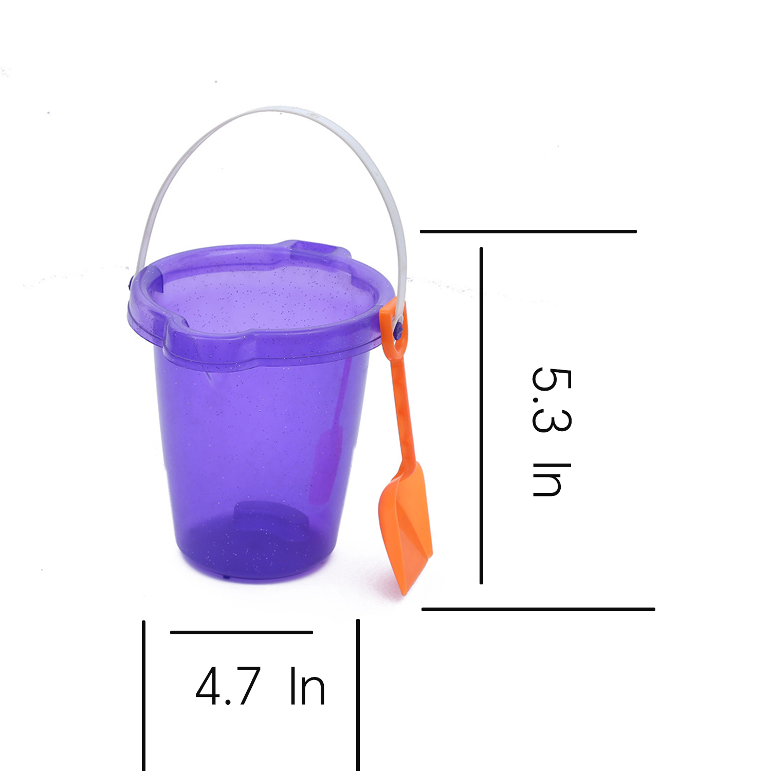 Kids Beach Toys Plastic Sand Bucket w/ Shovel 6