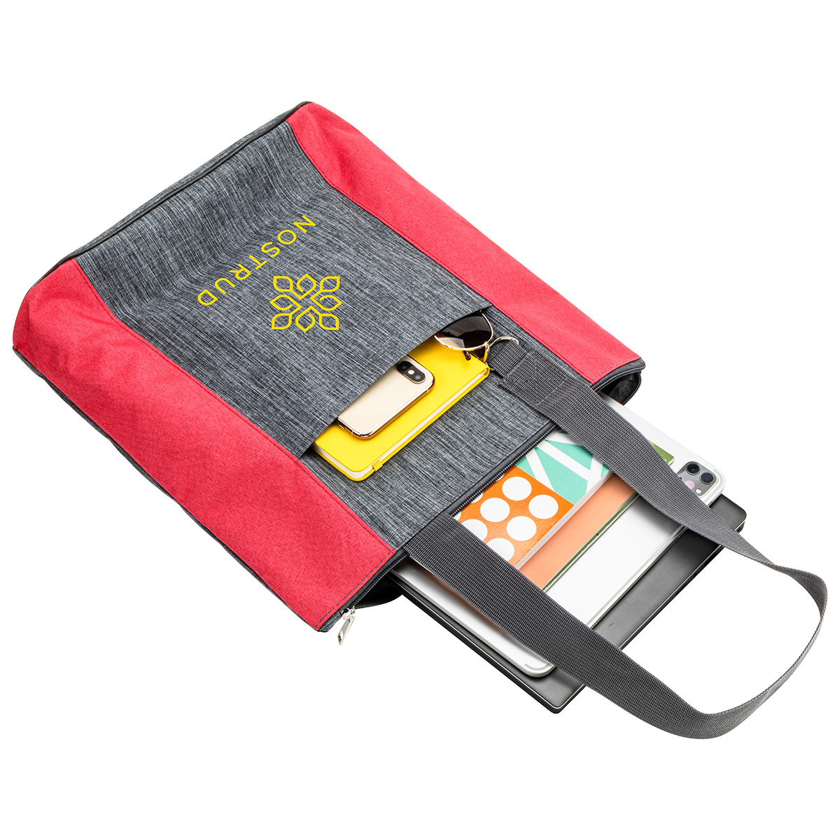 Kenmore Heathered Polyester Event Tote, custom tote bag with logo imprint 4