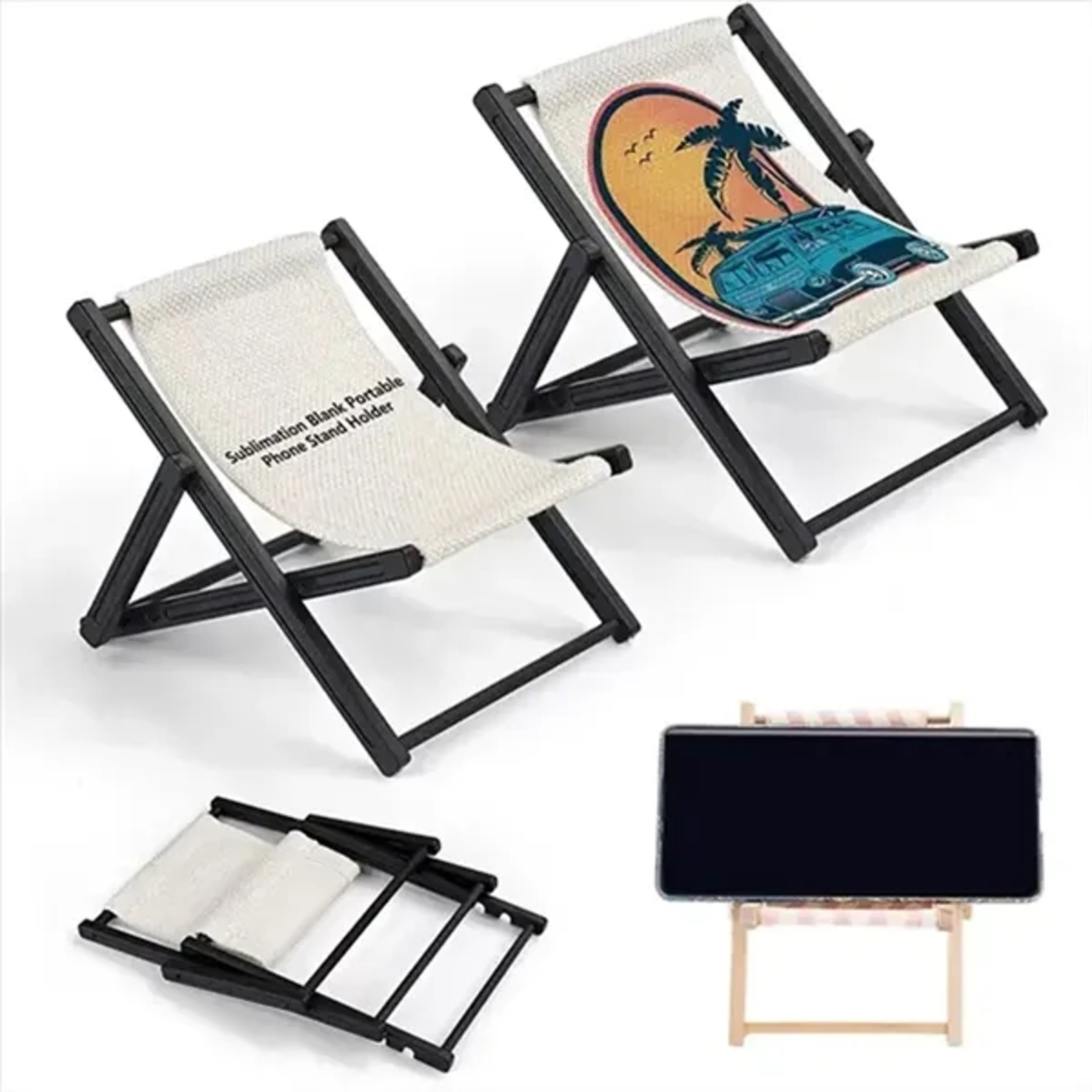 Mini Folding Chair Cell Phone Stand 2